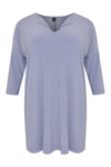 Tunic wide slit 3/4 sleeve - blue - #4