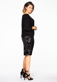 Dress wide sequin border - black - #2