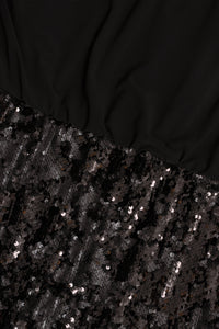 Dress wide sequin border - black - #5