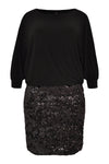 Dress wide sequin border - black - #4