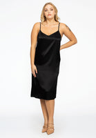 Dress spaghetti silk - black  - #2