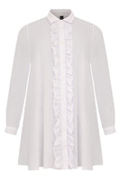 Blouse ruffled bubble - white - #4