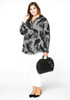 Blouse flower check - black