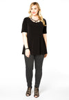 Tunic flare tape neck DOLCE - black
