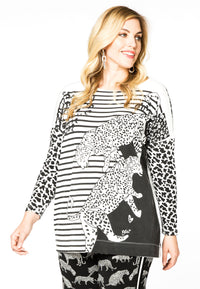 Sweater leopard stripe - white - #1