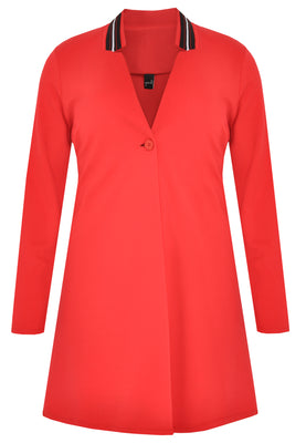 Blazer v-neck collar interlock - red  - #4