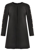 Cardi-jacket button INTERLOCK - black  - #4