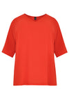 Blouse wide v-neck - red - #3