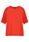 Blouse wide v-neck - red