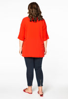 Blouse wide v-neck - red - #3