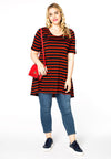 Tunic wide bot frill breton - red