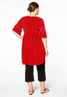 Tunic ruffled pearls DOLCE - red  - #3