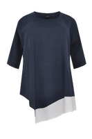 Blouse asym linen - blue - #4