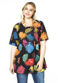Tunic wide bottom CORAL - black - #1