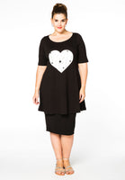 Tunic wide bot HEART - black  - #2