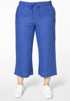 Trousers 7/8 LINEN - light blue - #1