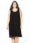 Dress plissé VOILE - black 