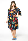 Dress wide neck CORAL - black