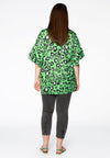 Blouse wide frilled LEOPARD - green - #3