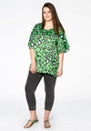 Blouse wide frilled LEOPARD - green - #2