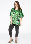 Blouse wide frilled LEOPARD - green