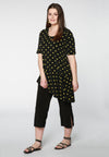 Shirt asymmetric wide bottom DOTS - black