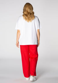 Trousers long LINEN - red - #3