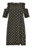 Dress cold shoulder DOTS - black  - #4