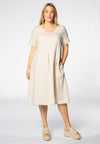 Dress pleats LINEN - brown