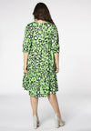 Dress beaded v-neck LEOPARD - green - #3