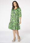 Dress beaded v-neck LEOPARD - green