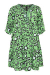 Dress beaded v-neck LEOPARD - green - #4