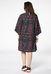 Dress wide sleeves HEART - black - #3