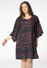 Dress wide sleeves HEART - black - #1