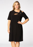 Dress DOLCE asymmetric neck - black  - #1