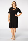 Dress DOLCE asymmetric neck - black