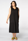 Dress stretch V-neck COTTON - black