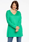 Pullover V basic - green