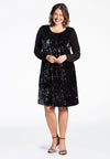 Dress SEQUINS A-line - black