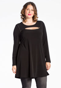 Tunic DOLCE wide bottom studs - black - #1