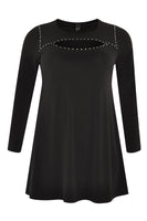 Tunic DOLCE wide bottom studs - black  - #4