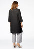 Tunic beaded placket LINEN - black  - #3