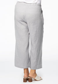 Trousers cropped LINEN - grey - #3