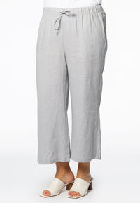Trousers cropped LINEN - grey - #1