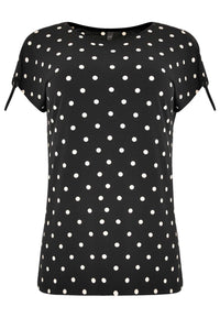 Tunic shoulder string DOTS - black - #4