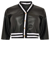 Jacket short FAUX LEATHER - black - #4