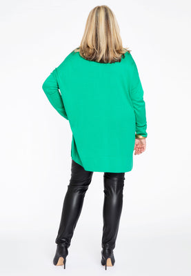 Pullover wide high neck - green  - #3