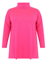 Pullover wide high neck - pink - #4