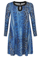 Dress A-line SNAKE - blue - #4