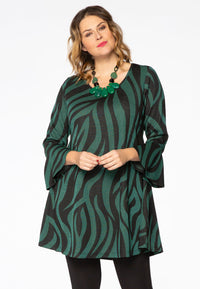 Tunic wide bottom ZEBRA - green - #1
